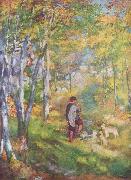 Pierre-Auguste Renoir Jules le Coeur et ses chiens dans la foret de Fontainebleau Germany oil painting artist